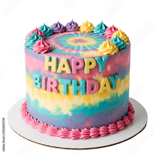 Birthday cake with candles, bright lights