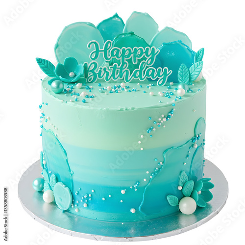 Birthday cake with candles, bright lights