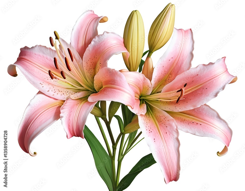 Fototapeta premium Pink Lilies Bouquet
