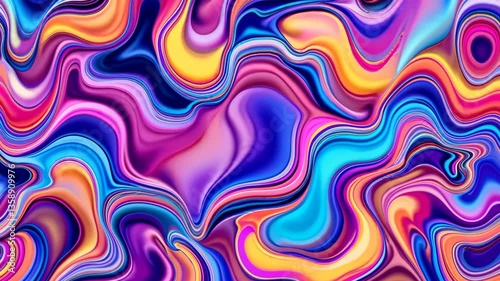 Wallpaper Mural Vibrant Fluid Abstract Art with Multicolor Waves and Gradient Light Effects Forming A Modern Design Torontodigital.ca