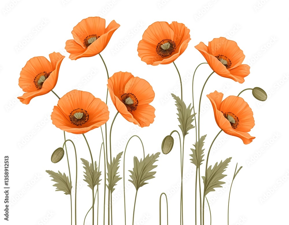 Fototapeta premium Orange Poppies Floral Arrangement