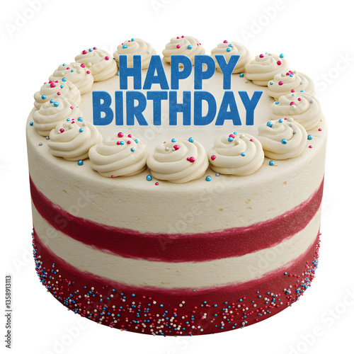 Birthday cake with candles, bright lights