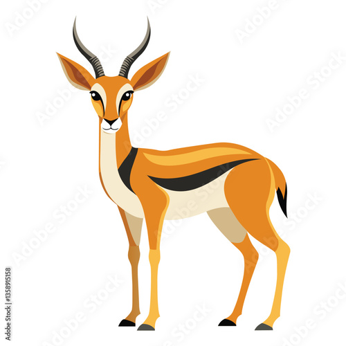 Springbok Standing Proud on a White Background