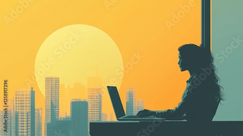 A symbolic image of empowerment, showcasing women redefining leadership through remote work.
