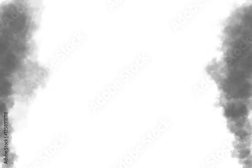 Realistic black smoke or fog isolated white background. Rising smoke Texture overlays. Graphic design element, decoration , Smoke PNG