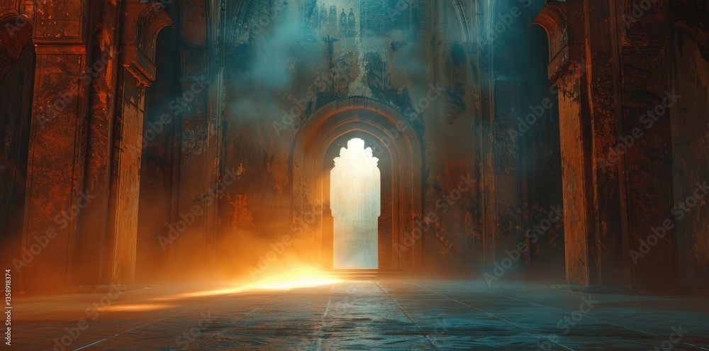 Fototapeta premium open door with sunlight coming through it