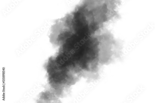 Realistic black smoke or fog isolated white background. Rising smoke Texture overlays. Graphic design element, decoration , Smoke PNG