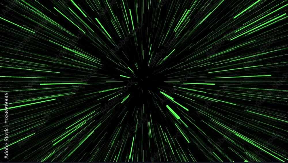 Futuristic hyperspace speed tunnel animation