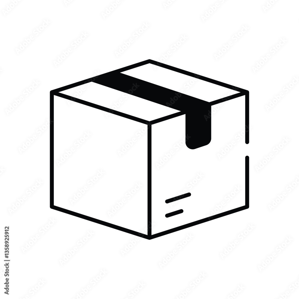 Delivery Box vector icon stock illustration