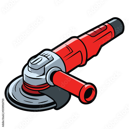 Grinder tool vector illustration. Cutting disc, die grinder wheels, and pneumatic metal sheet cutter. Ideal for carpentry, metalworking, and construction tool designs.