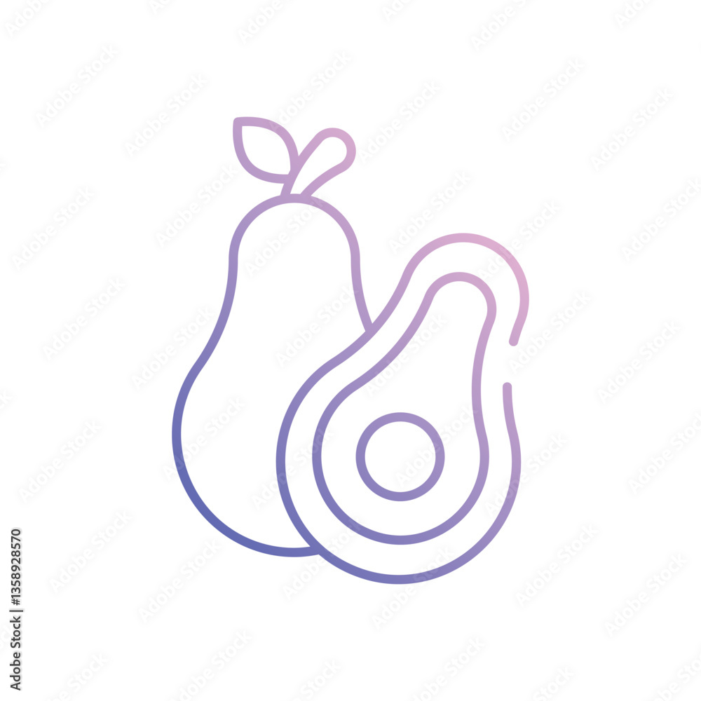 Avocado vector icon stock illustration Avocado vector icon stock illustration