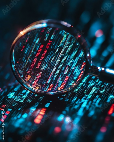 Security Audit Cybersecurity Scan with Magnifying Glass
