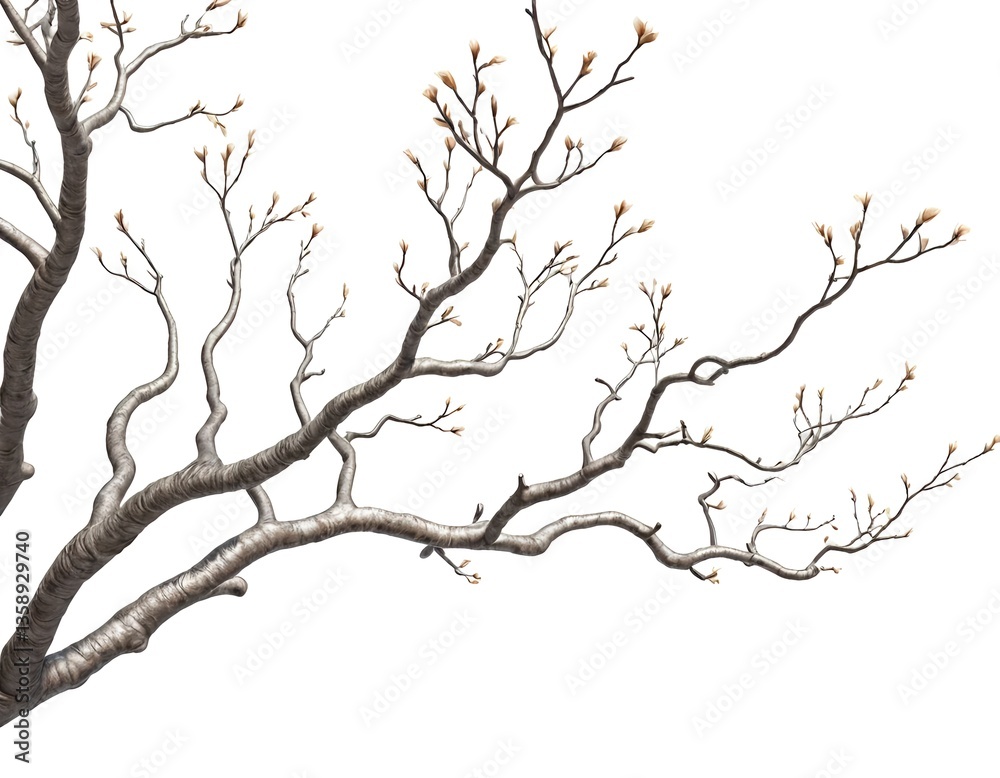 Fototapeta premium Bare Branches with Spring Buds