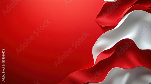 arafed image of a red and white flag with a white stripe