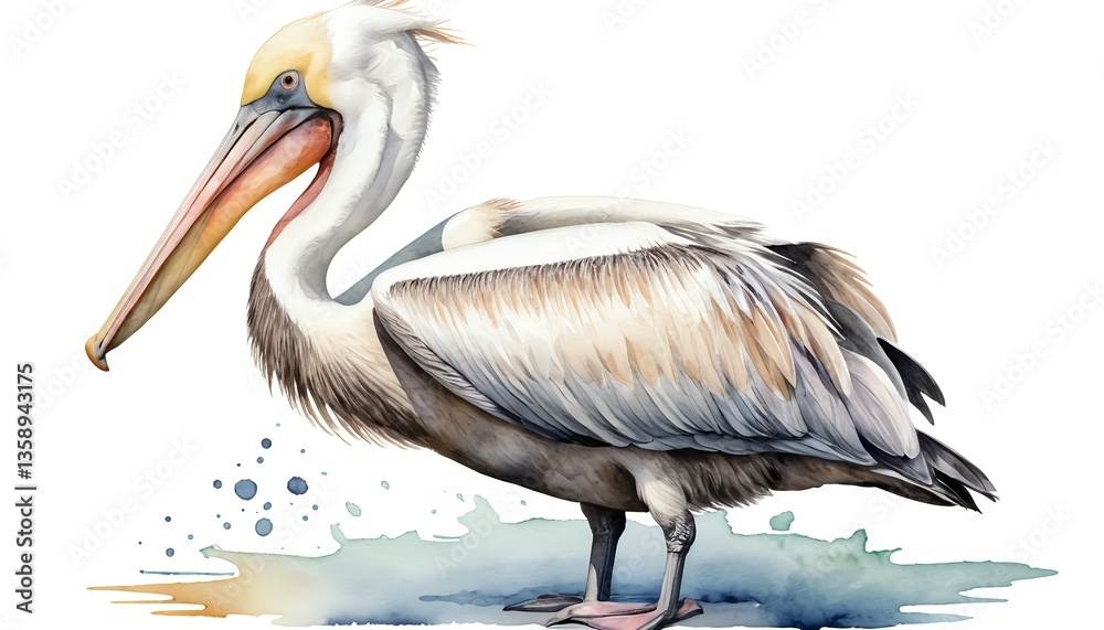 Watercolor Pelican Watercolor Pelican