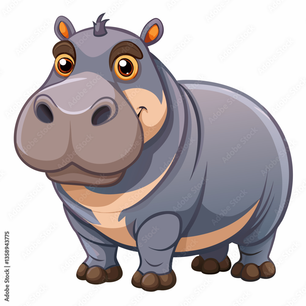 Naklejka premium Stunning hippopotamus animal vector design for your creative projects.