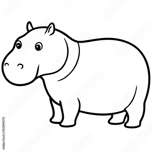 Stunning hippopotamus animal vector design for your creative projects.