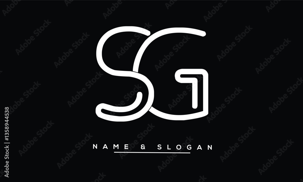 Fototapeta premium SG, GS Abstract Letters Logo Monogram