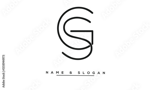 SG, GS  Abstract Letters Logo Monogram