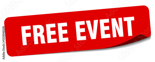 free event sticker. free event label