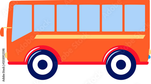 red bus isolated on white background