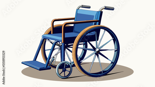 Wheelchair isolated on white background, copy space, view from behind. 3d illustration