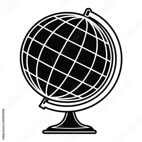 Elegant Earth Silhouette for Education, Travel, and Navigation