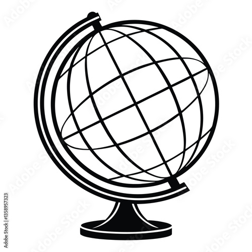 Stylized Earth Symbol for Global Communication and Awareness