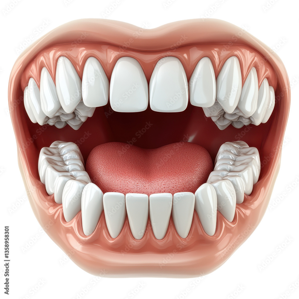 Fototapeta premium teeth isolated on transparent PNG, background.