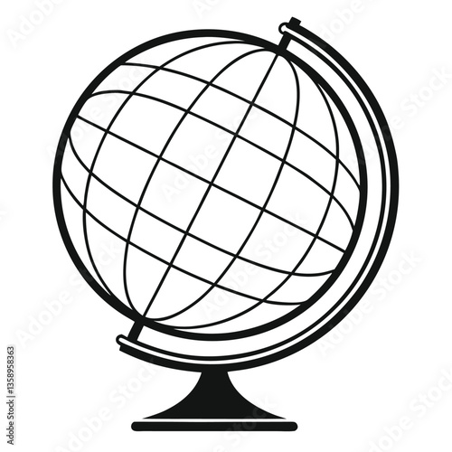 Flat Globe Design Representing International Knowledge and Connection