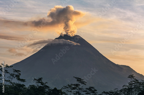 volcano eruption volcano Mount Merapi Yogyakarta, Indonesia