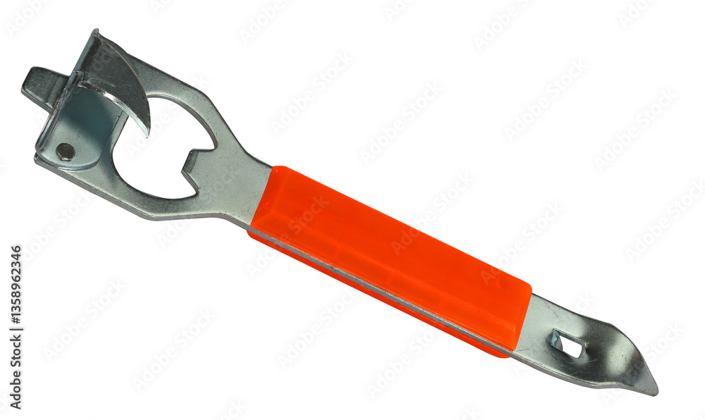 Orange multi-purpose opener isolated on transparent background Orange multi-purpose opener isolated on transparent background