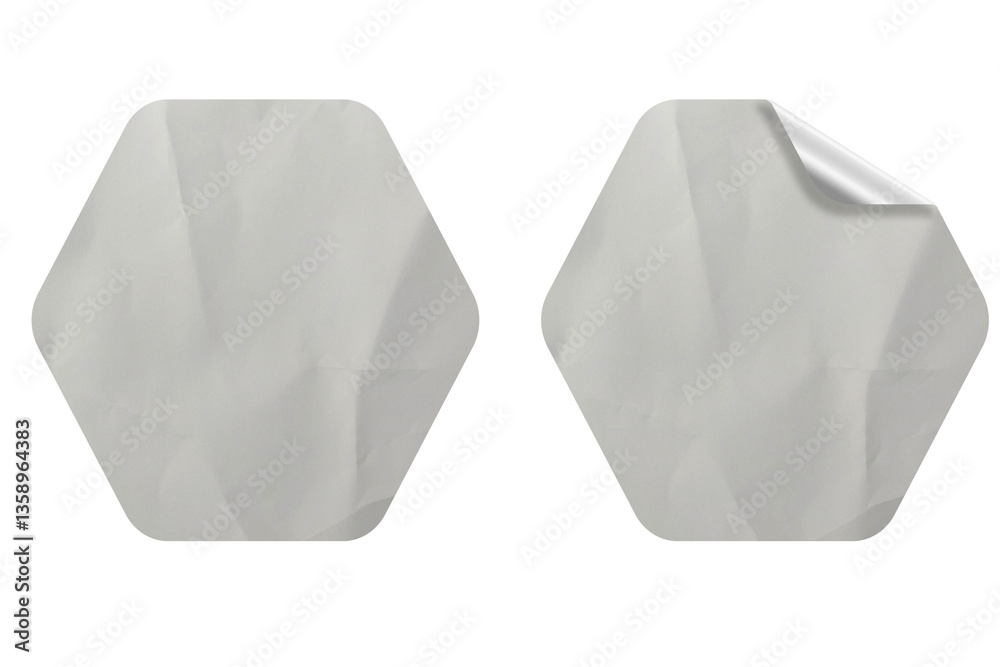 Naklejka premium Blank Glued Paper Sticker Tag Label Texture Set