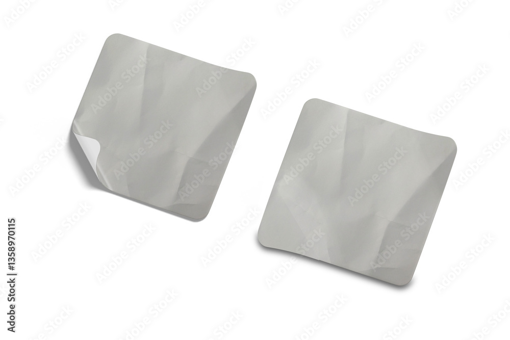 Obraz premium Blank Glued Paper Sticker Tag Label Texture Set