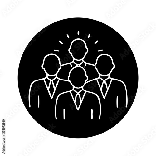 Team of professionals in black business icon