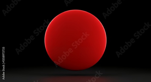 Bold Red Circle Emblem with Smooth Gradient in Minimalist Style