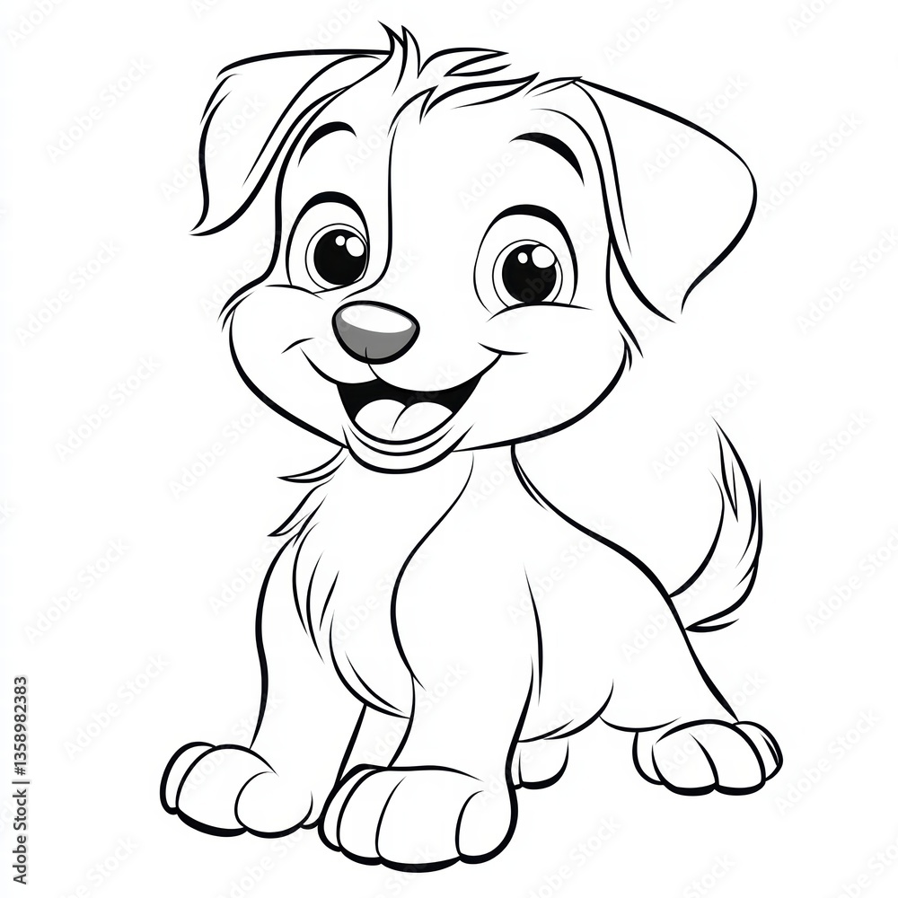 Fototapeta premium Joyful Puppy coloring page for kids