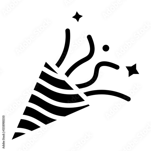 Party Popper Vector Glyph Icon Design