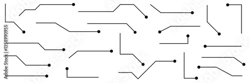 Callouts titles set. Digital callouts . Line callout label set. isolated on black  and white background. Vector illustration. EPS 10 .