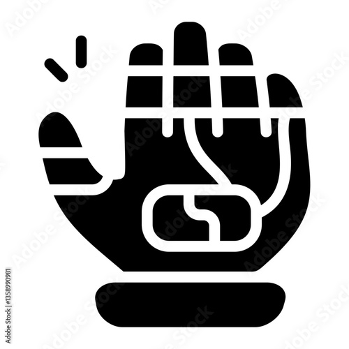 VR Glove Solid Icon