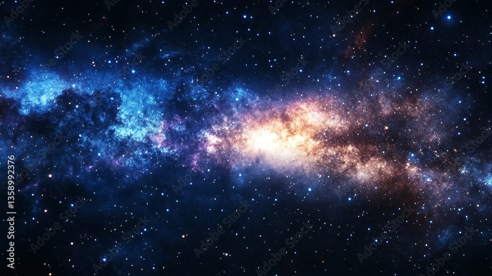 Fototapeta premium Breathtaking milky way galaxy display with colorful nebula and shimmering stars in deep space