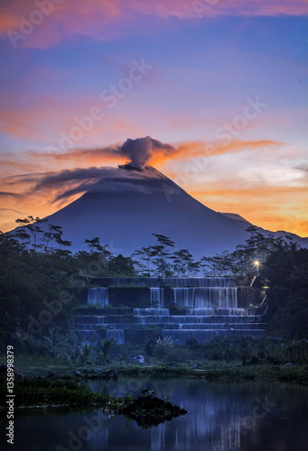The beauty of Mount Merapi seen from Grajogan Watu Purbo

