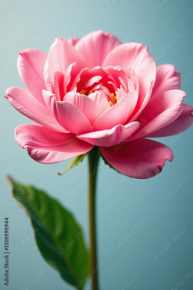 Fototapeta premium A close-up shot of a single stunning elegance flower with delicate petals and a vibrant color palette, garden, decorative
