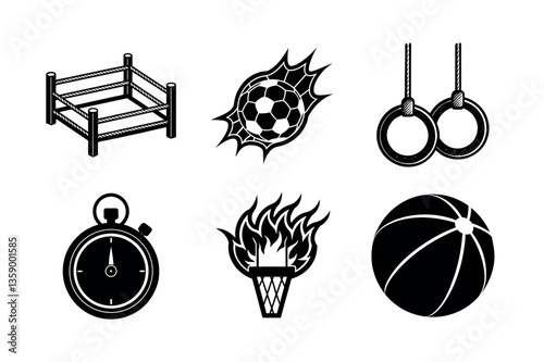 Basketball Icons Set Vector Illustration