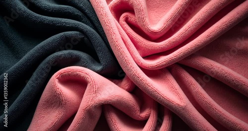 Background image texture of fleece, soft napped insulating material composed of polyester.