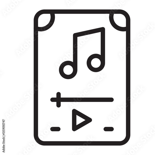 Rap Music Streaming   Vector Line Icon Design