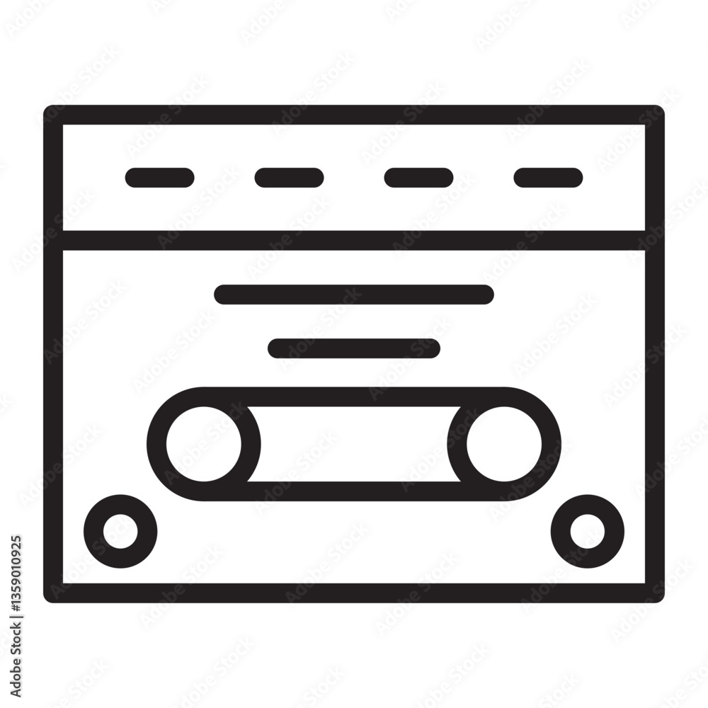 Fototapeta premium Rap Mixtape Vector Line Icon Design