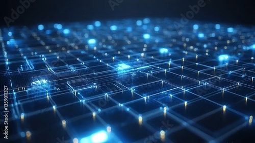 Abstract digital network grid.