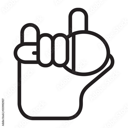 Rapper Holding Mic   Vector Line Icon Design