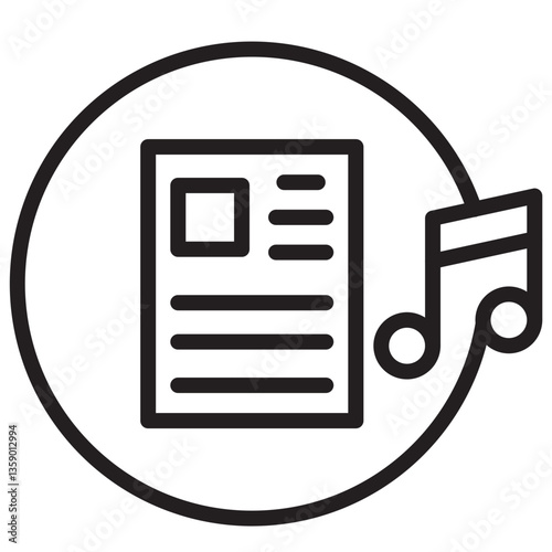 Rap News Blog Icon   Vector Line Icon Design